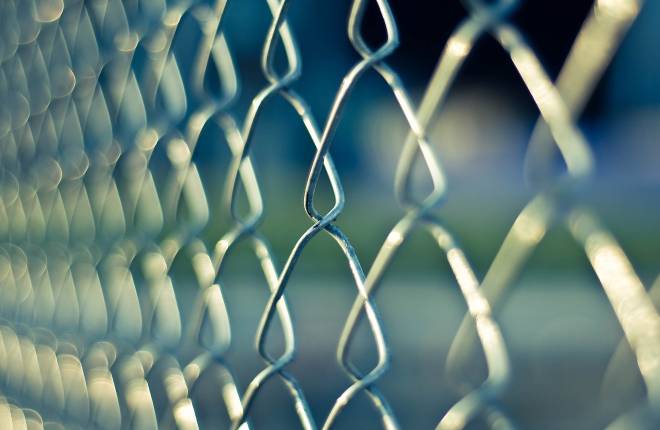 close up of chainlink fence